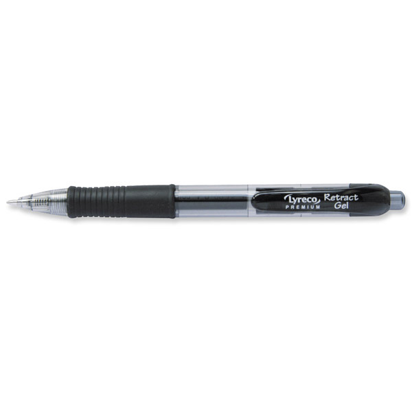 Lyreco Premium nyomógombos zselés toll, fekete, 0,7 mm
