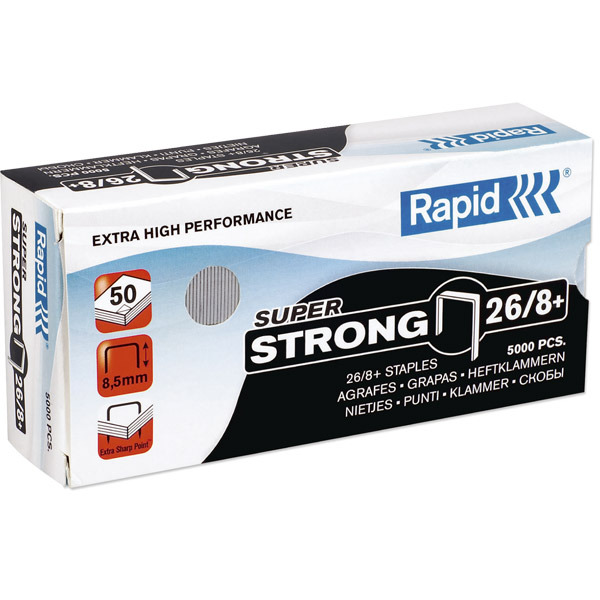 RAPID 24/8+ SUPER STRONG STAPLES - BOX OF 5,000