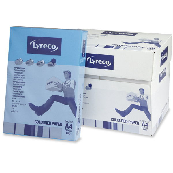 Lyreco coloured paper A4 80g caribbean blue - pack of 500 sheets
