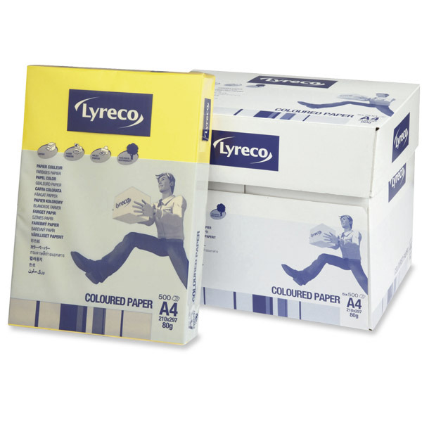 Lyreco coloured paper A4 80g sunny yellow - pack of 500 sheets