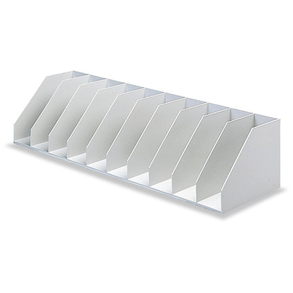 PAPERFLOW LEVER ARCH FILES RACK WITH 9 FIXED COMPARTMENTS LIGHT GREY