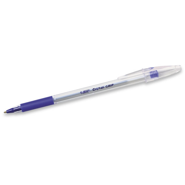 Caneta não retrátil BIC Cristal Grip cor azul