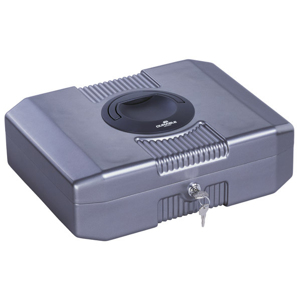 Durable euro cash box with coincounter 270x350x120mm grey