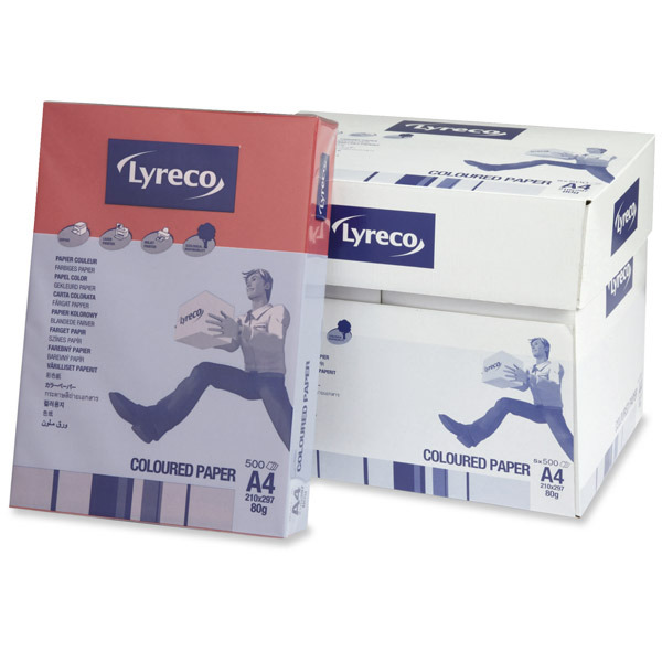 Lyreco coloured paper A4 80g intense red - pack of 500 sheets