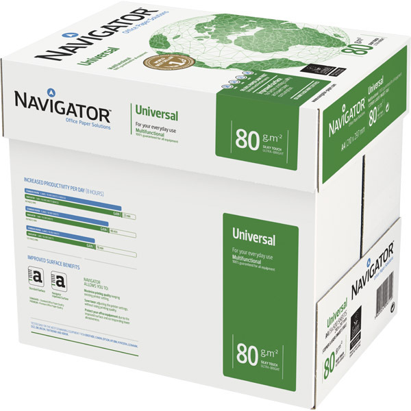 Navigator Universal premium paper A4 80g - 1 box = 5 reams of 500 sheets