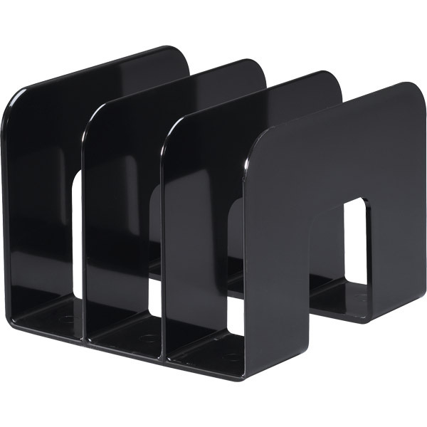 Durable Catalogue Stand with 3 Compartments - Black - 65mm Wide Compartments