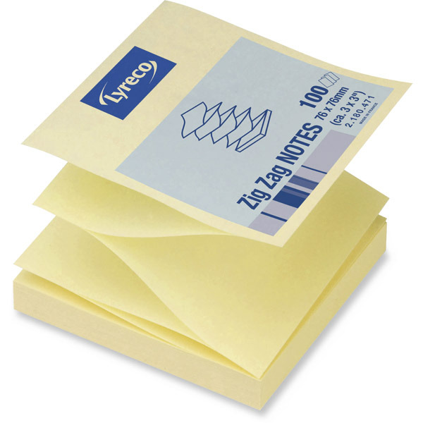 LYRECO ZIGZAG STICKY NOTES 75 X 75MM - PAD OF 100 NOTES