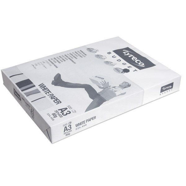 Lyreco Budget white paper A3 80g - 1 box = 3 reams of 500 sheets