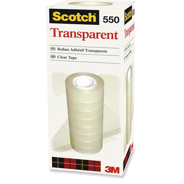 3M Scotch 550 tape 19 mm x 33 m transparent - pack of 8