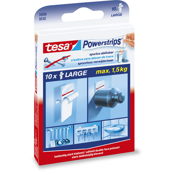 Tesa Powerstrips Fixers For 1kg Load - Pack of 10