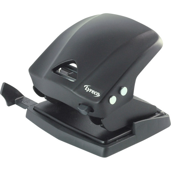 LYRECO 2-HOLE PAPER PUNCH BLACK - UP TO 30 SHEETS