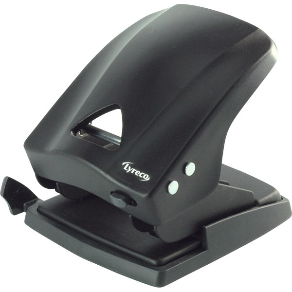 LYRECO 2-HOLE PAPER PUNCH BLACK - UP TO 40 SHEETS
