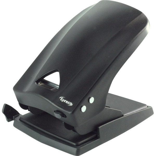 LYRECO HEAVY DUTY 2-HOLE PAPER PUNCH BLACK - UP TO 70 SHEETS