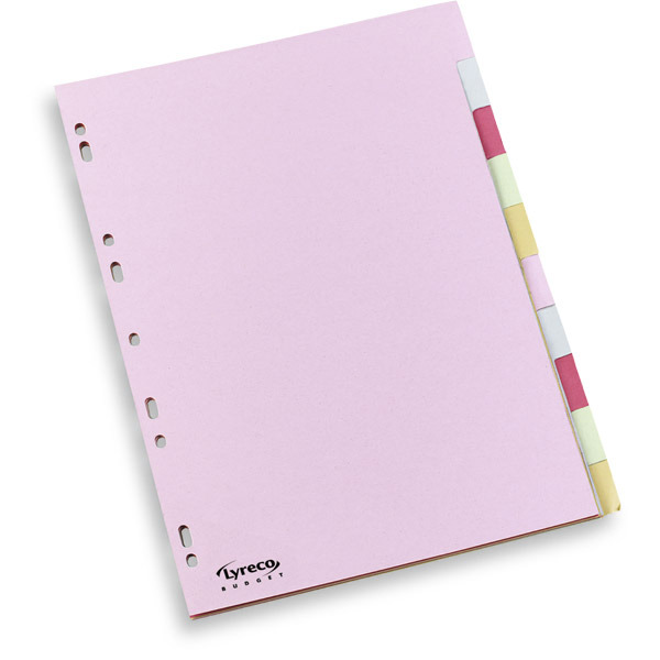 Lyreco Budget Assorted Colour A4 10-Part Index Subject Dividers
