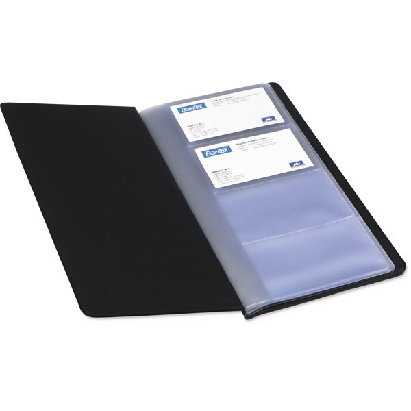 Oxford Black 225 X 125mm PVC Business Card Holder 96 Card Capacity