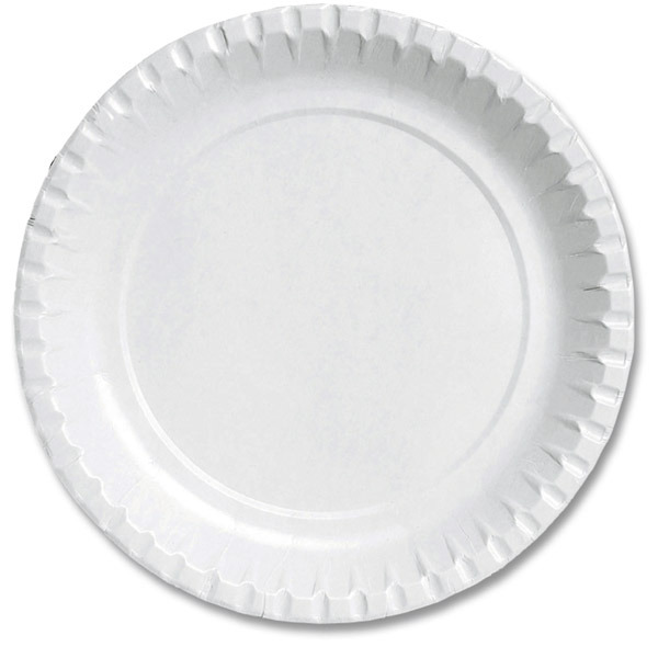 Assiette en carton Duni - recyclable - 22 cm - blanche - paquet de 100