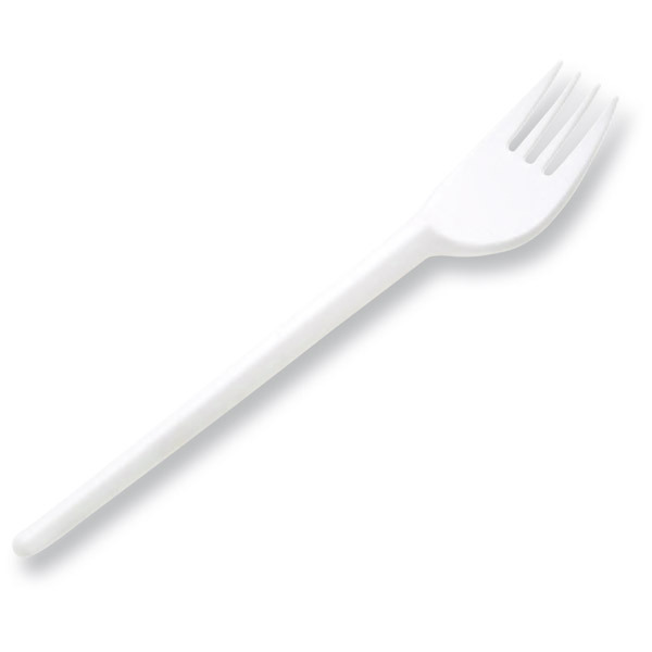 Duni wegwerpbestek vork plastiek 165mm wit - pak van 100