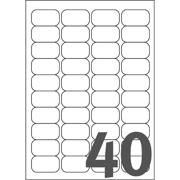Mini etikety Avery Zweckform, 45,7 x 25,4 mm, 40 ks/hárok, L7654-100