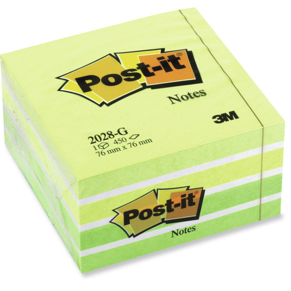 3M POST-IT NOTE CUBE COOL GREEN 450 SHEETS