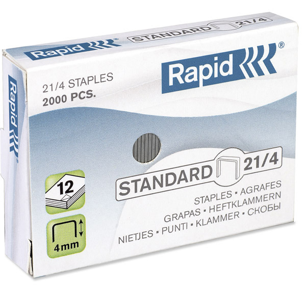 RAPID 21/4 STANDARD STAPLES - BOX OF 2,000