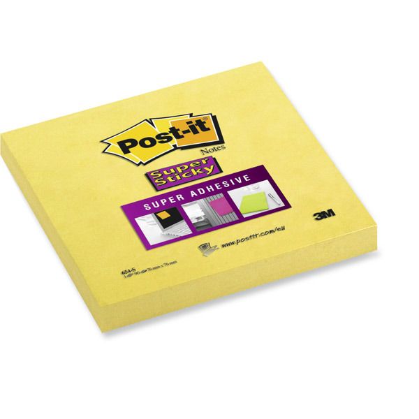 POST-IT SUPER STICKY NOTES ULTRA YELLOW 76X76MM 12 PAD PACK (90 SHEETS PER PAD)
