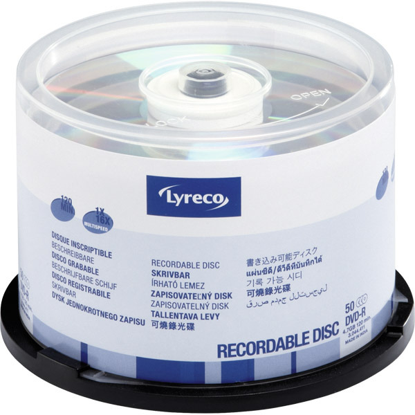 Lyreco DVD-R lemezek 4,7 GB, 50 darab/csomag