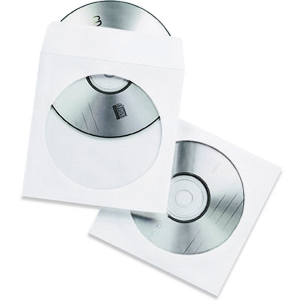 CD/DVD -paperikuori valkoinen, 1 kpl=50 kuorta