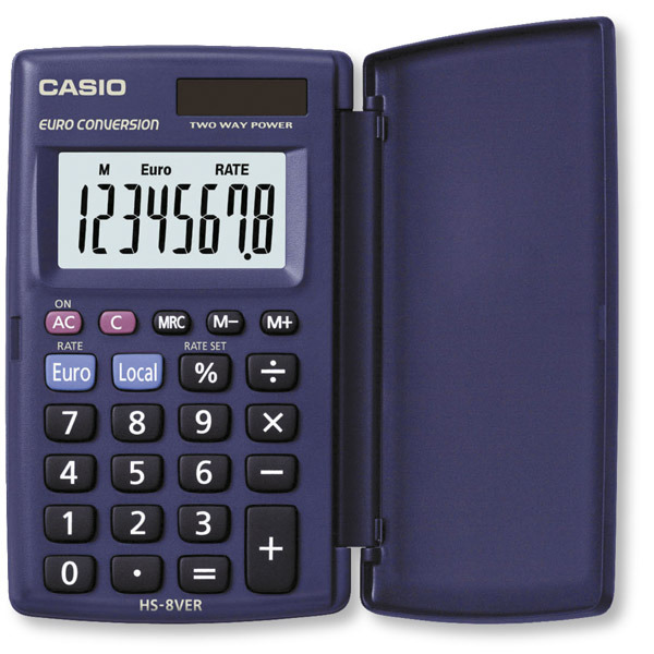 Casio HS-8VER Pocket Calculator - 8 Digit Display