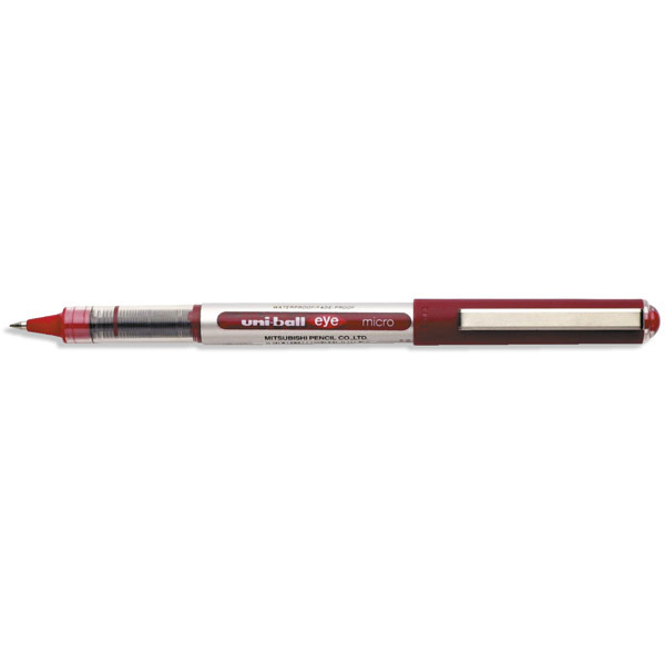 uni-ball UB-150, Eye Micro liquid ink Rollerball Pen, Red Ink. Box of 12