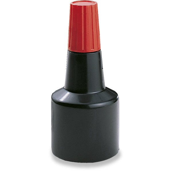 Stamp pad ink plastic bottle 30 ml red