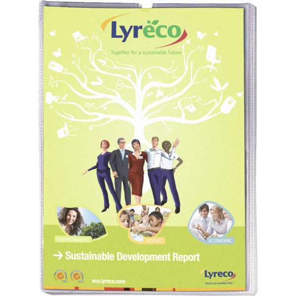 Lyreco Budget card holders U-shape PP A4 (21x29,7 cm) transparent - pack of 25