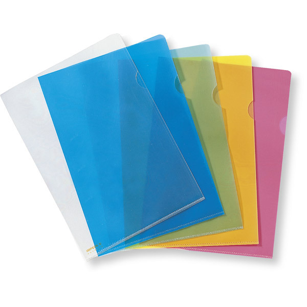 Lyreco Premium L-folder A4 PP 15/100e blue - pack of 25