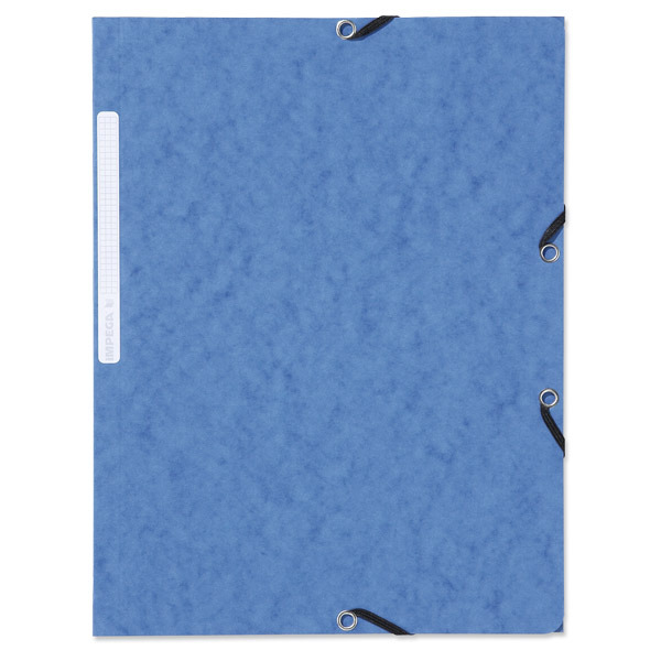 Chemise 3 rabats Lyreco - carte lustrée - bleue - par 10