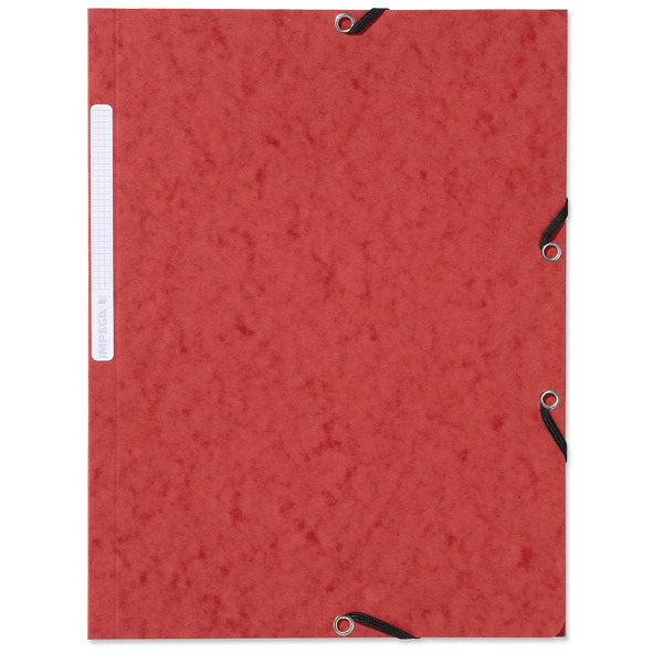 Pack de 10 carpetas de 3 solapas con gomas  A4  cartón  LYRECO  color rojo