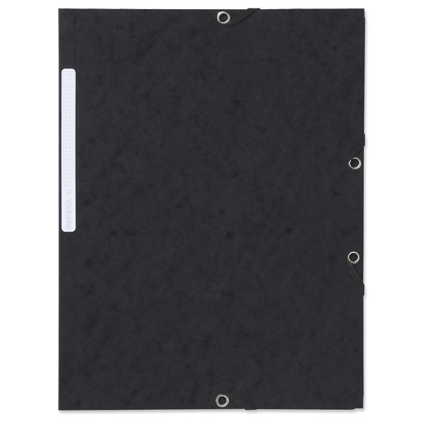 Eckspanner Lyreco, A4, aus Karton, 3 Klappen, schwarz, 10 Stück