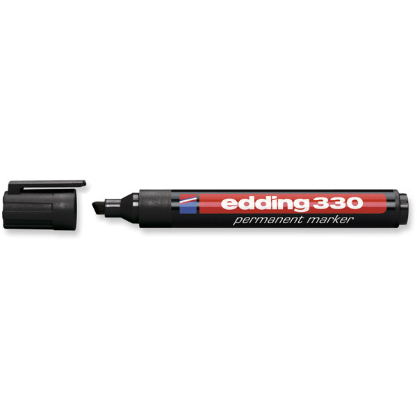 Permanent Marker Edding 330, Keilspitze, Strichbreite 1-5 mm, schwarz