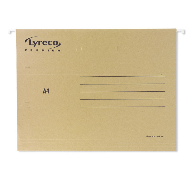 Lyreco Premium dossiers suspendus pour tiroirs A4 fond V kraft - boîte de 25