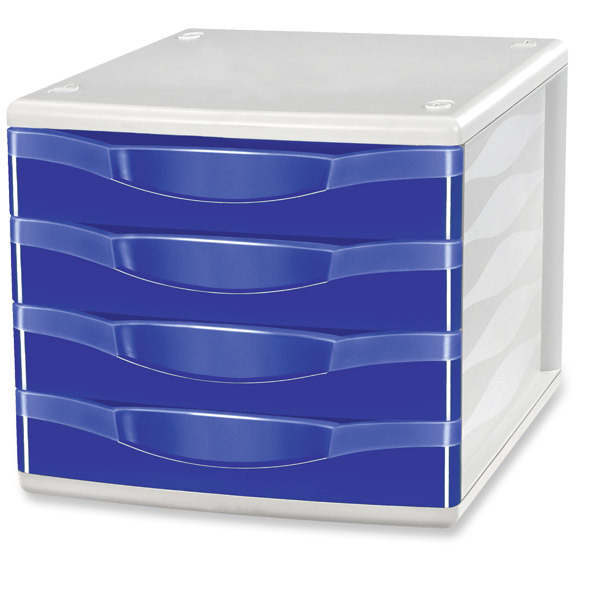 Lyreco Drawer Unit 4-Drawer A4 Blue