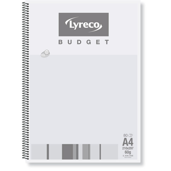 LYRECO BUDGET NOTEBOOK A4 60G 5 X 5 INCH SPIRAL