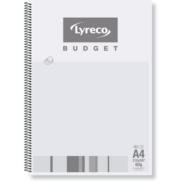 Lyreco Budget Notebook A4 60 Gsm Ruled Spiral - Pack Of 10