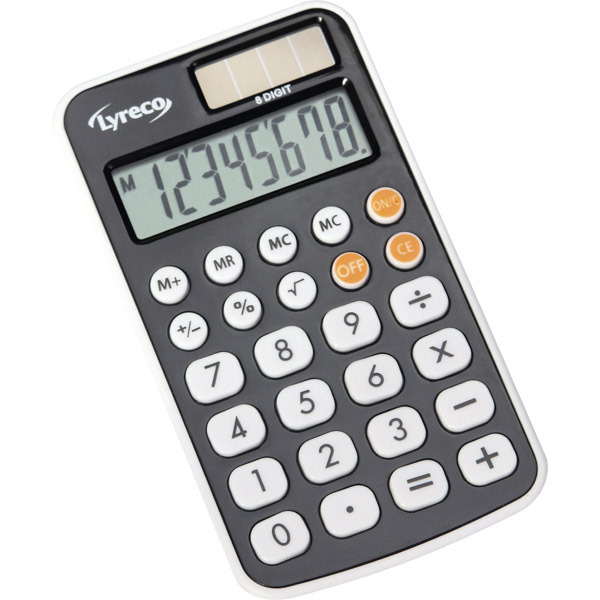 Calculatrice de poche Lyreco Nomad Pocket - 8 chiffres - grise