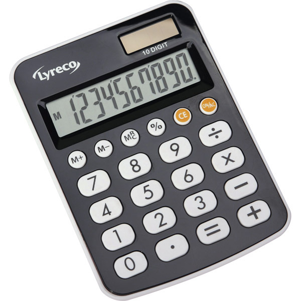 Calculadora de sobremesa LYRECO Office de 10 dígitos.