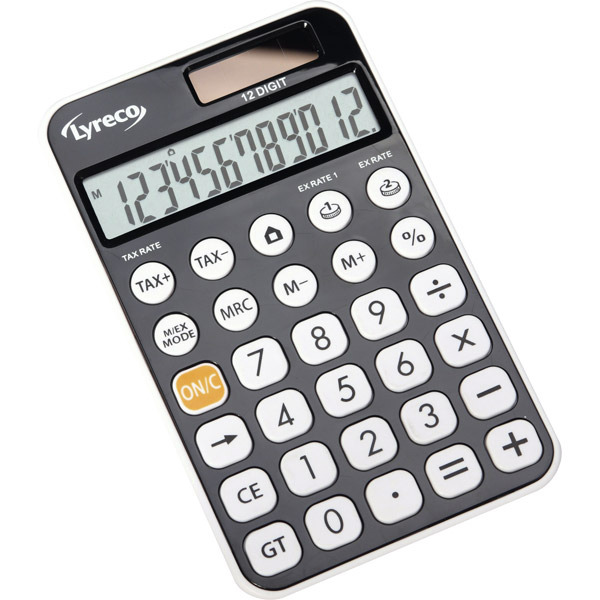 Calculatrice de bureau Lyreco Office Premier - 12 chiffres - grise