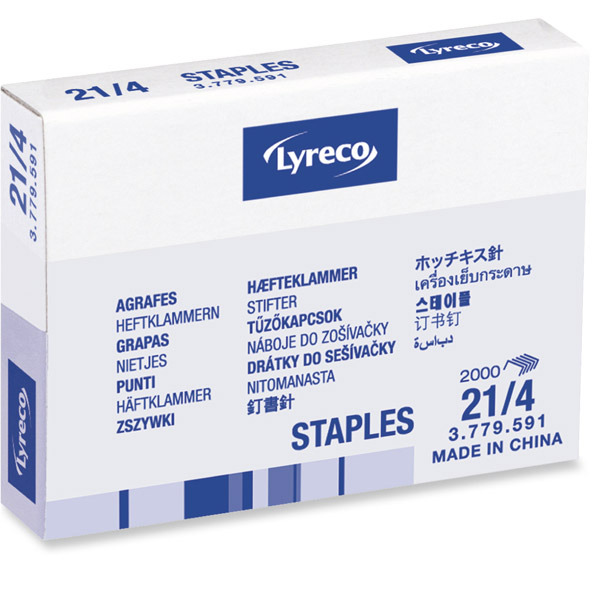 Lyreco staples 21/4 galvanized 12 sheets - box of 2000