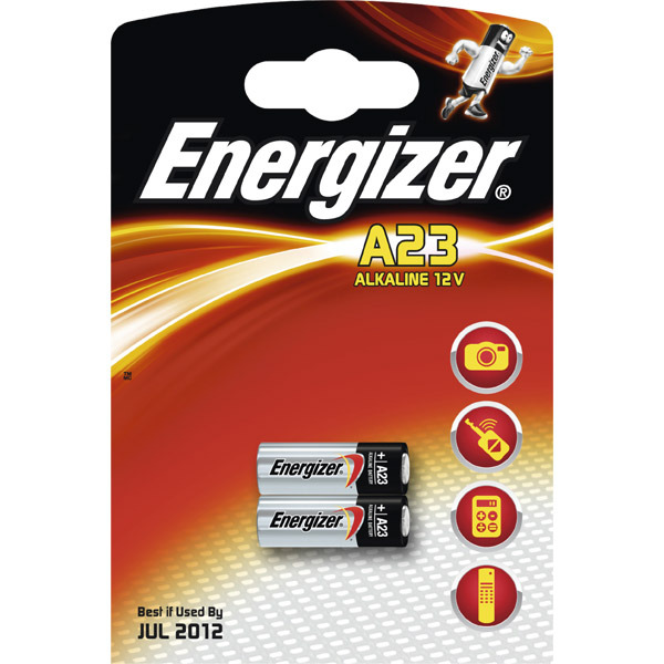 Pack de 2 pilas foto alcalinas ENERGIZER de 12V equivalencia E23A/A23
