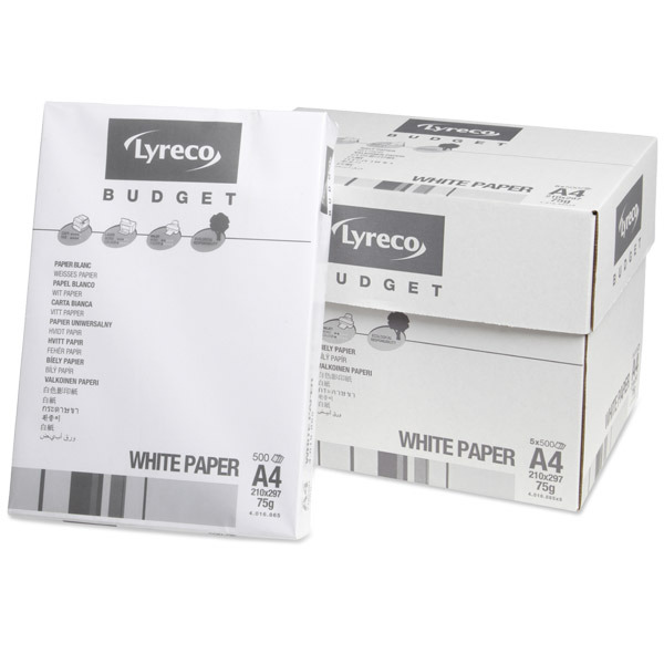 Lyreco Budget Paper 500-Sheet 75gsm A4 White - Pack Of 5