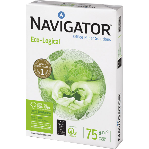 Navigator Ecological ecologisch papier A3 75g - 1 doos = 5 pakken van 500 vellen