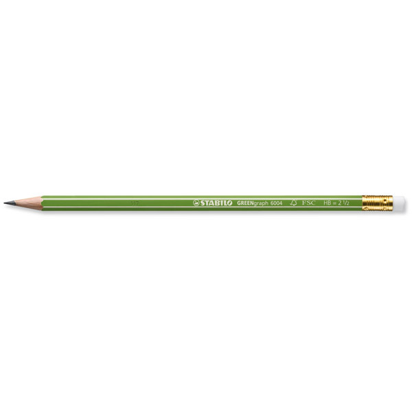 Pack de 12 lápis de grafite HB STABILO FSC com borracha