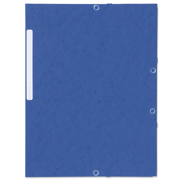 Lyreco mappen met elastieken zonder kleppen karton 390g blauw - pak van 10