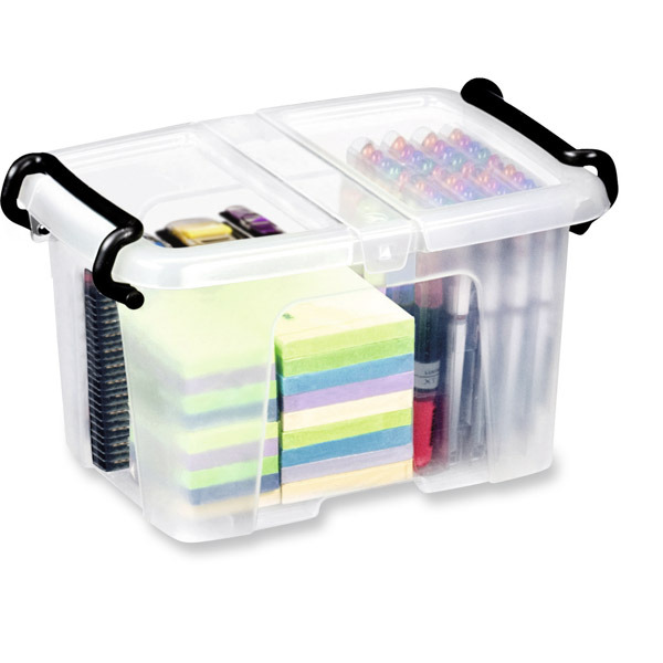 STRATA SMART STOREMASTER BOX 6 LITRE 330 X 225 X 170MM WITH FOLDING LID CLEAR